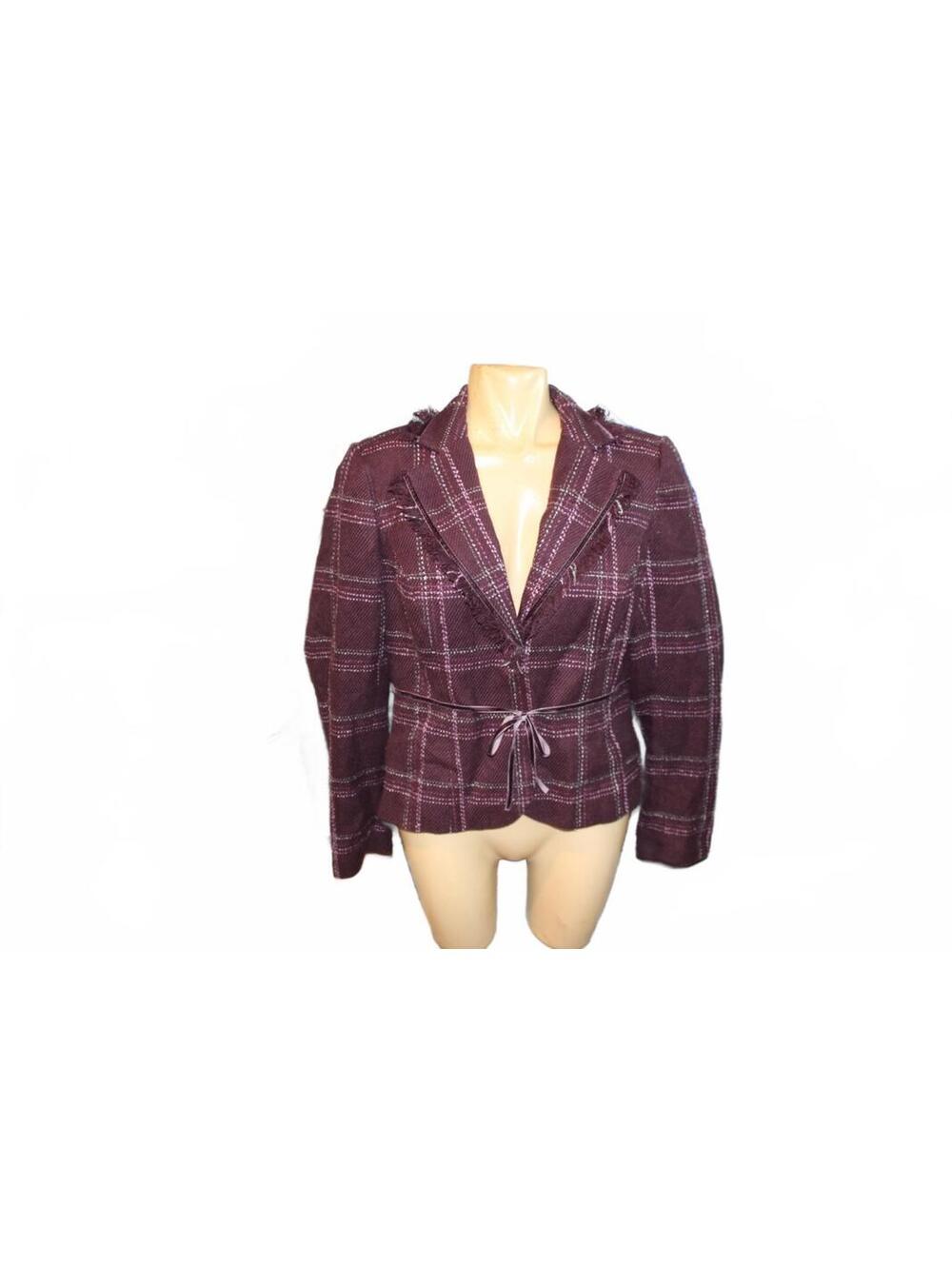 Axcess Women's Burgundy Plaid Blazer Jacket Size 6